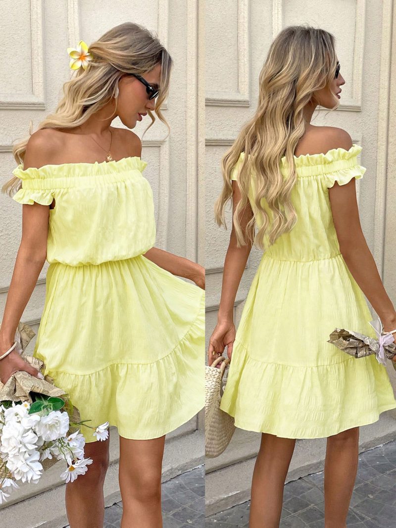 Gentle Off-Shoulder Sweet Summer Dress - Image 4