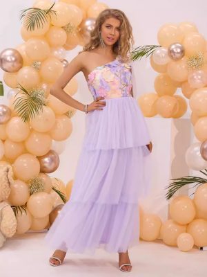 Floral Gauzy Wide Hem Summer Dress