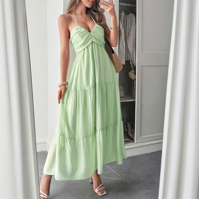 Casual Halter Seaside Maxi Dress Women