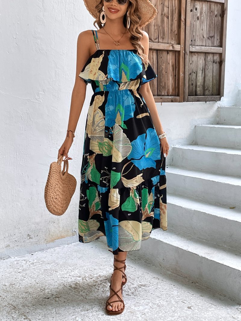 Sleeveless Tube Top Printed Beach Dress Women - Image 2