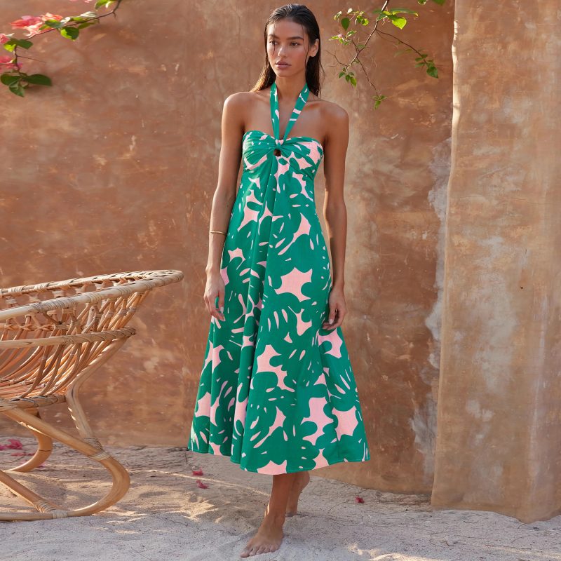 Bohemian Printed Halter Summer Maxi Dress - Image 2