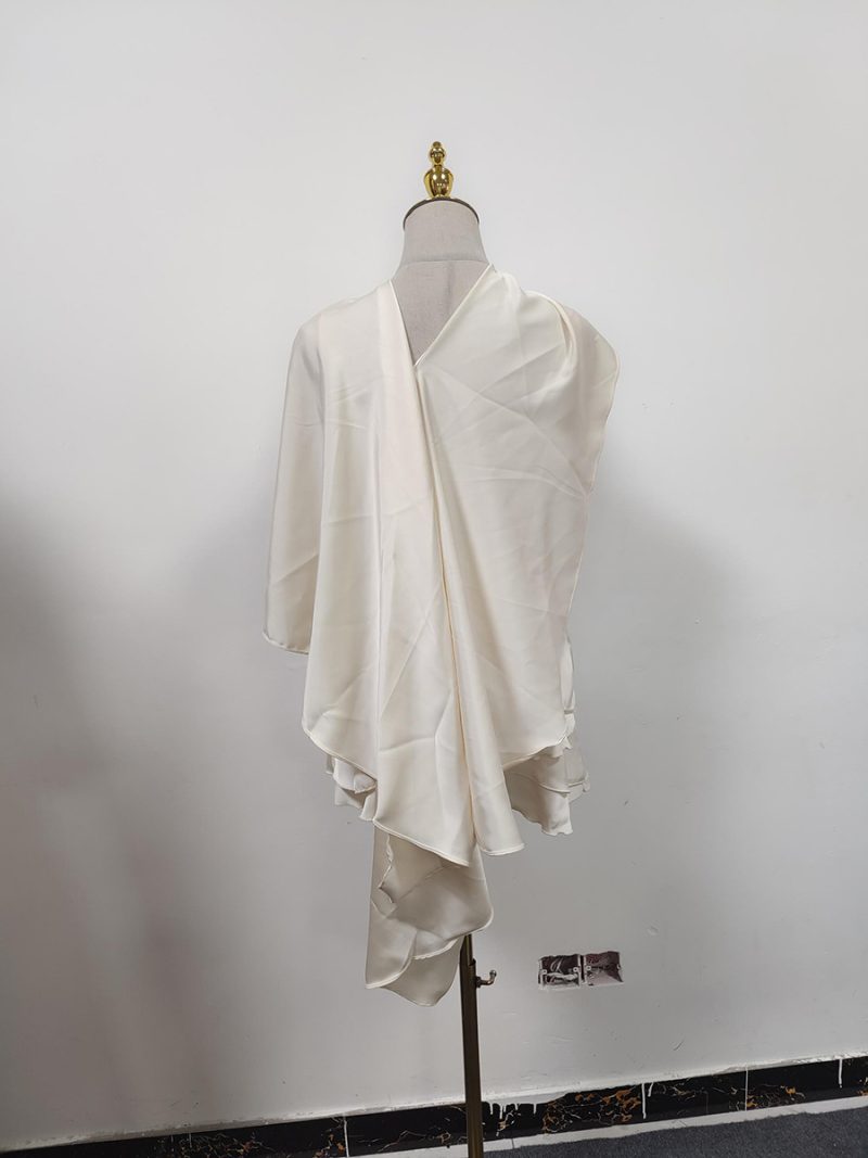 Short Summer Sling Dress with Draped Shawl Accent - Image 3