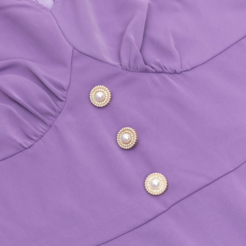 Plus Size Long Sleeve V-Neck Dress Women - Image 4