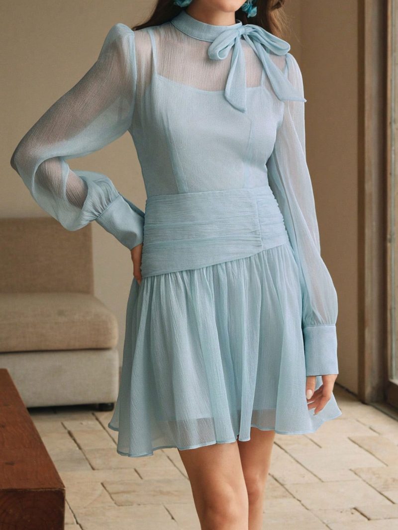 Women's High Waist Mesh Dress for Spring Summer - Image 3