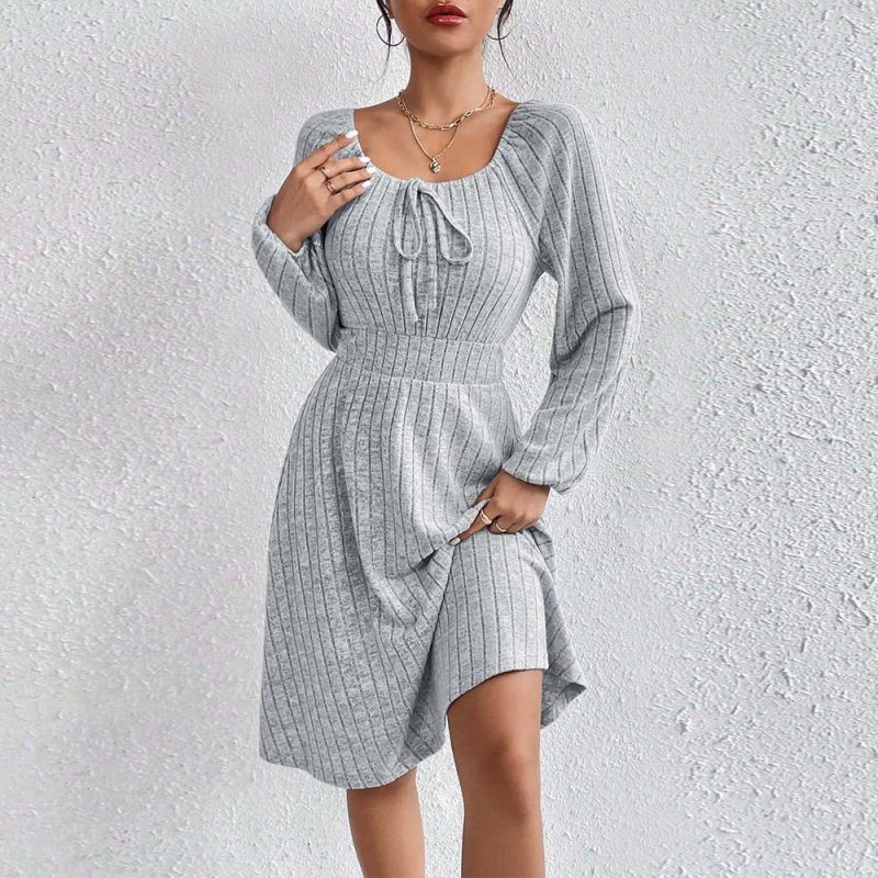 Women’s Minimalist Long Sleeve Winter Dress - Image 2
