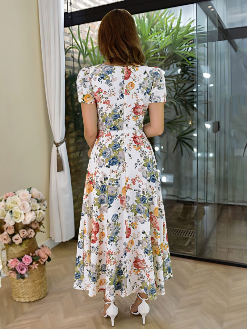 Holiday Casual Short Sleeve Printed Dress - Image 2