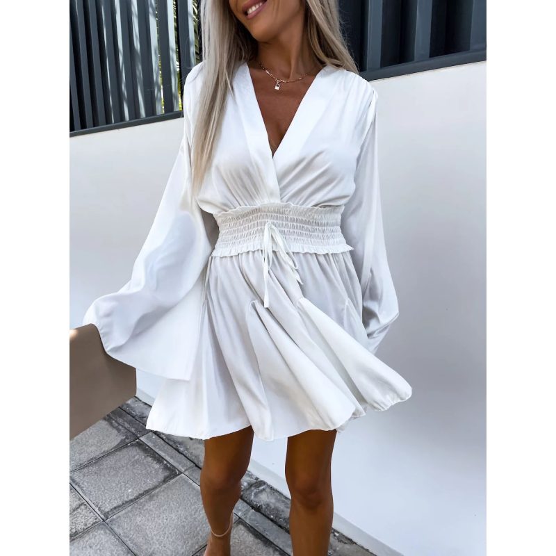 Pleated Loose Fit Casual Vacation Dress - Image 2