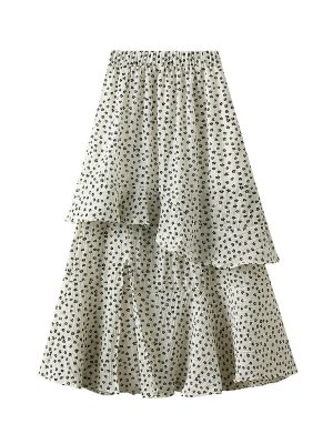 Slimming Tiered Ruffle Skirt for Women Summer