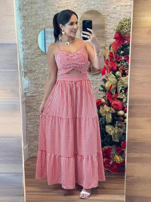 Striped Spaghetti Strap Casual Summer Dress