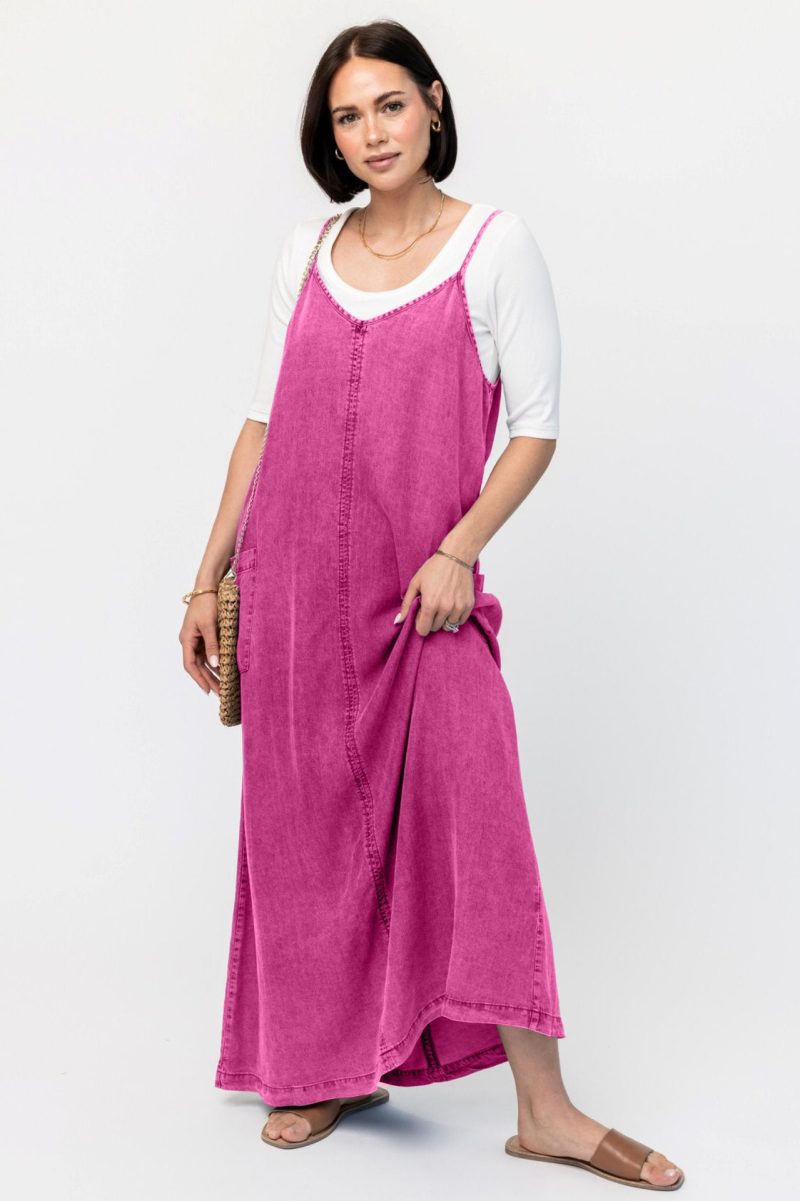 Minimalist Loose Solid Color Casual Denim Dress - Image 2