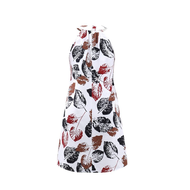Halter Neck Summer Dress – Printed Pattern - Image 3
