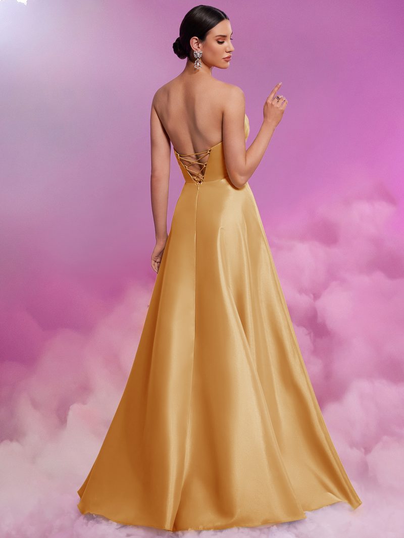Elegant Applique Tube Top Bridesmaid Evening Dress - Image 2