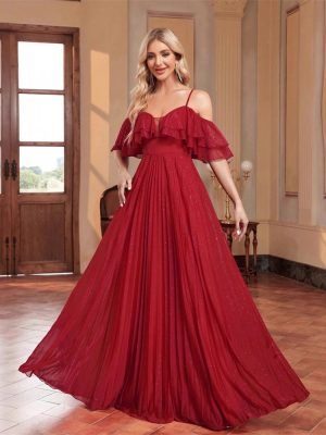 Elegant Multi-Layer Pleated Lace Cocktail Dress