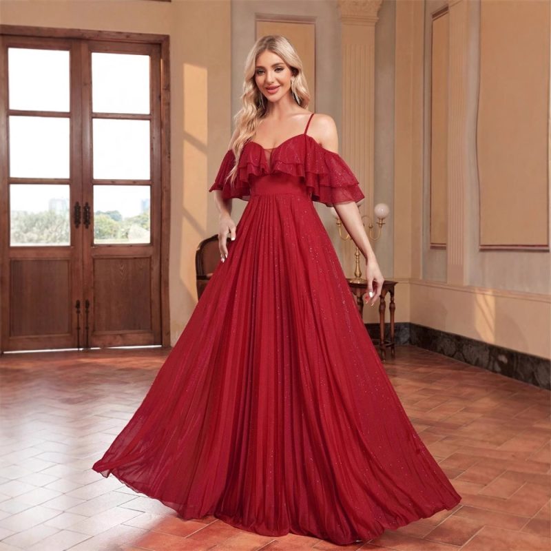Elegant Multi-Layer Pleated Lace Cocktail Dress