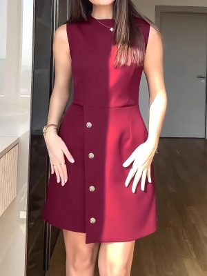 Casual Solid Color Slim A-Line Dress