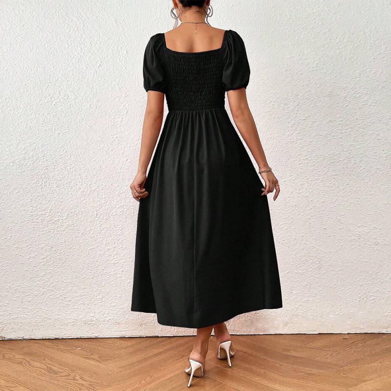 French Elegant Hepburn Split Hem Dress Women - Image 2