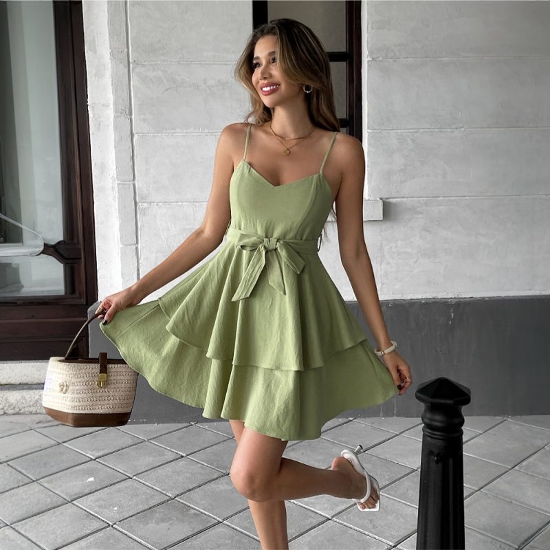 Elegant Summer Ruffled Slip Dress for Women
