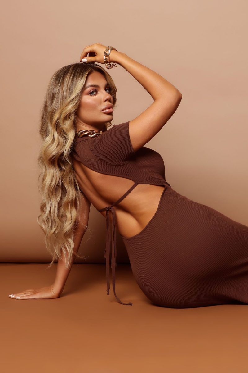 Summer Roll Neck Backless Slim Fit Slit Dress - Image 4