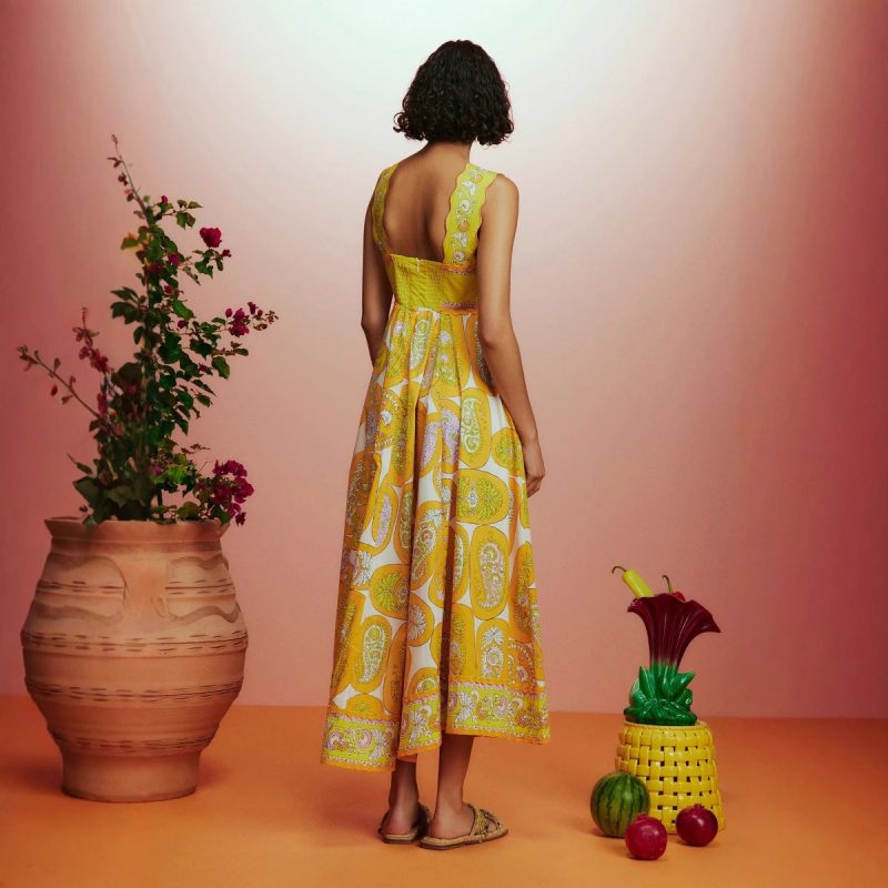 Printed High Waist Sling Swing Dress Women - Image 2
