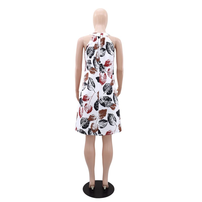 Halter Neck Summer Dress – Printed Pattern - Image 2