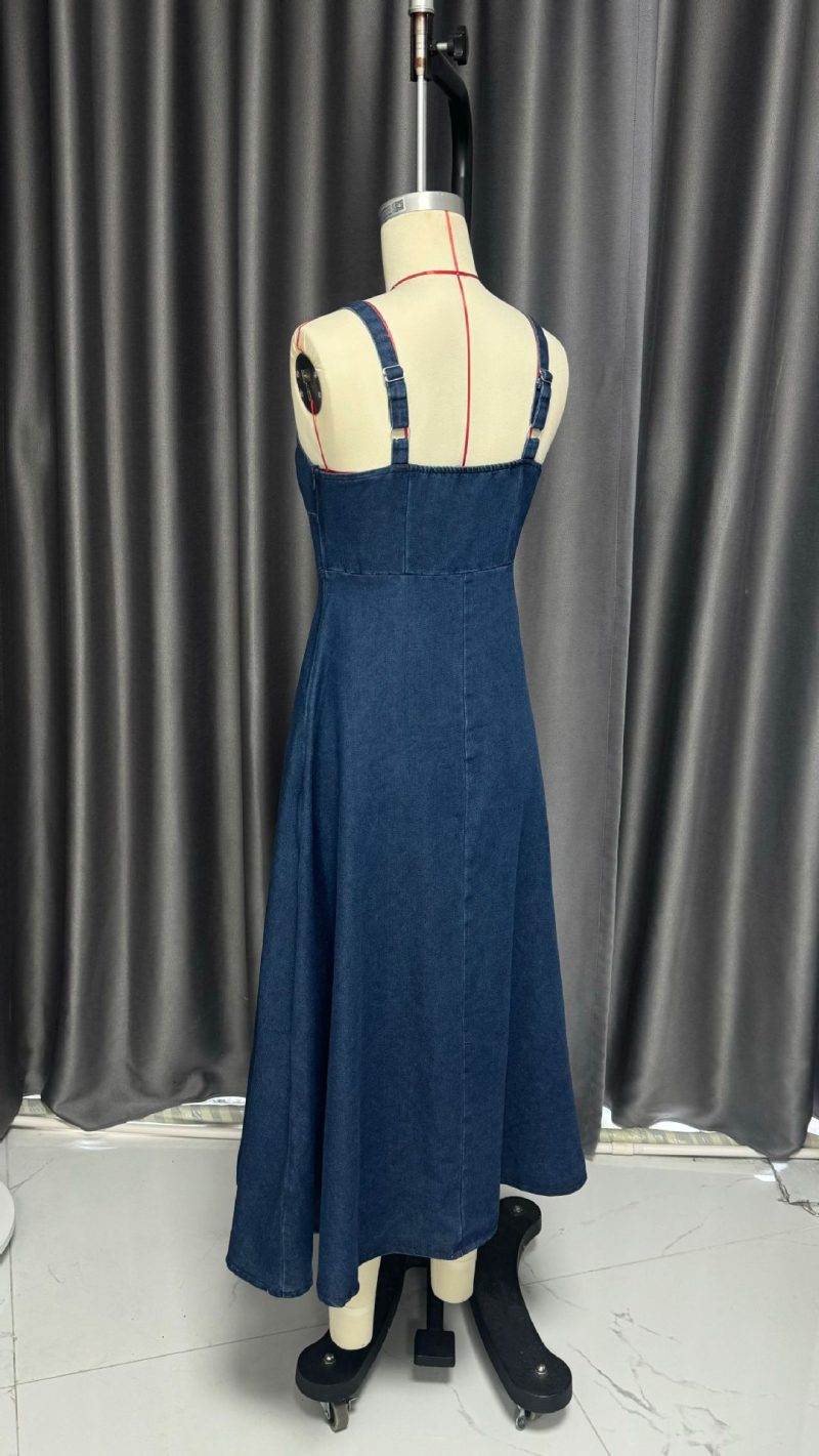 Summer Backless Sleeveless Denim Dress Women - Image 2