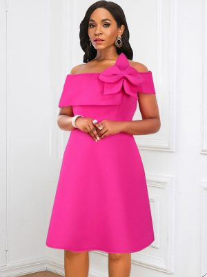 Elegant Off Shoulder Backless A-Line Dress