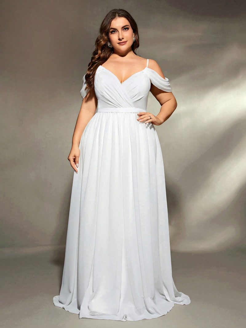 Autumn Bridesmaid Dress – White Off Shoulder - Image 4