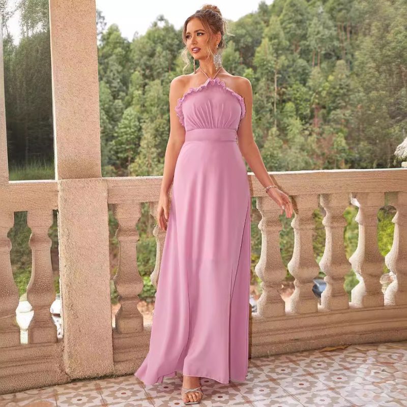 Sexy Deep V Solid Color Maxi Dress - Image 4