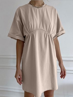 Summer Cotton Loose A-Line T-Shirt Dress
