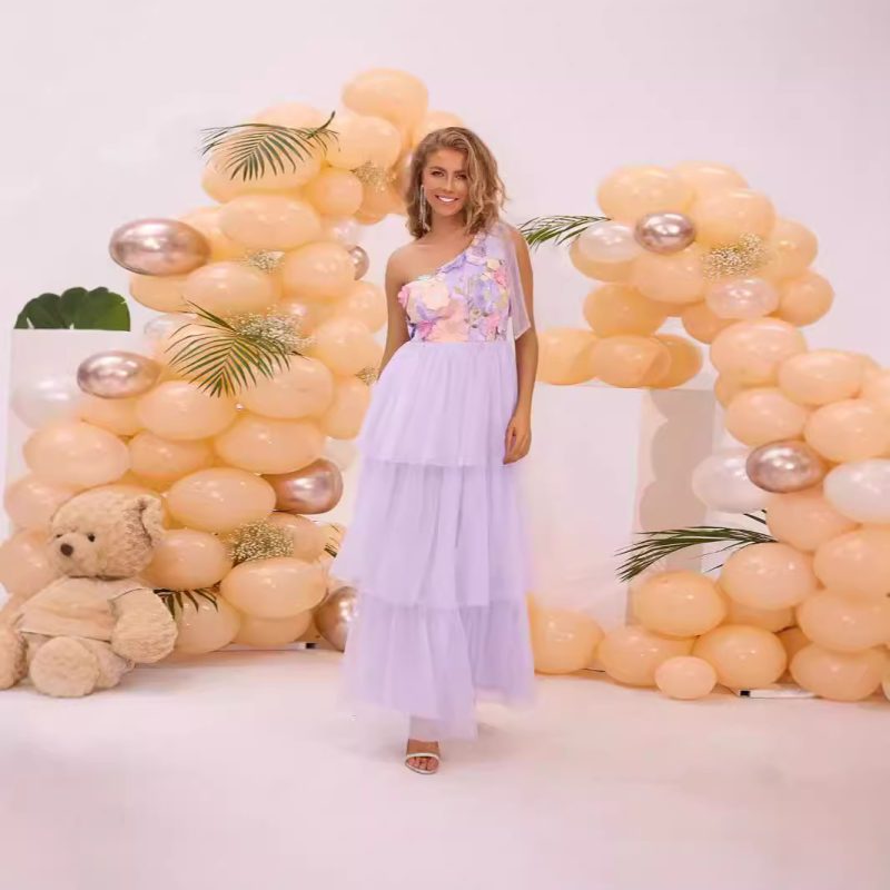 Floral Gauzy Wide Hem Summer Dress - Image 4
