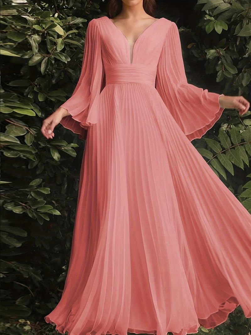 Solid Color Cocktail Dress for Plus Women - Image 4