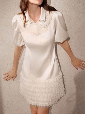 Elegant High Waist Princess Dress for Spring Summer