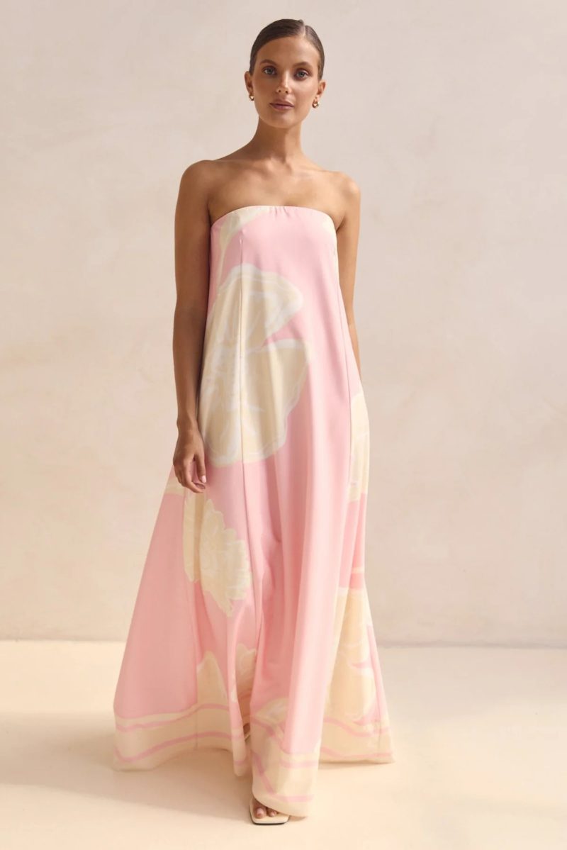 Chic Bandeau Style Printed Summer Dress Women - Image 2