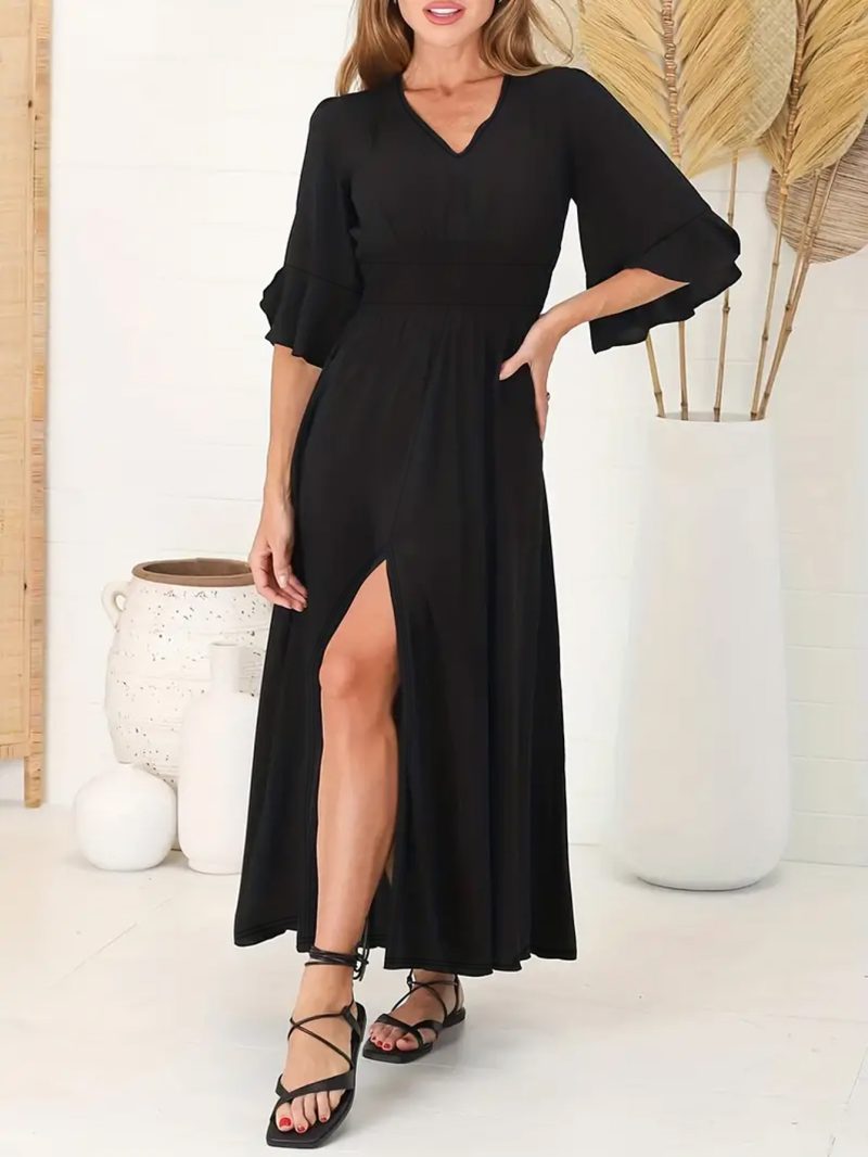Women's Slit Hem Spring Summer Dress – Walmart Style - Image 2