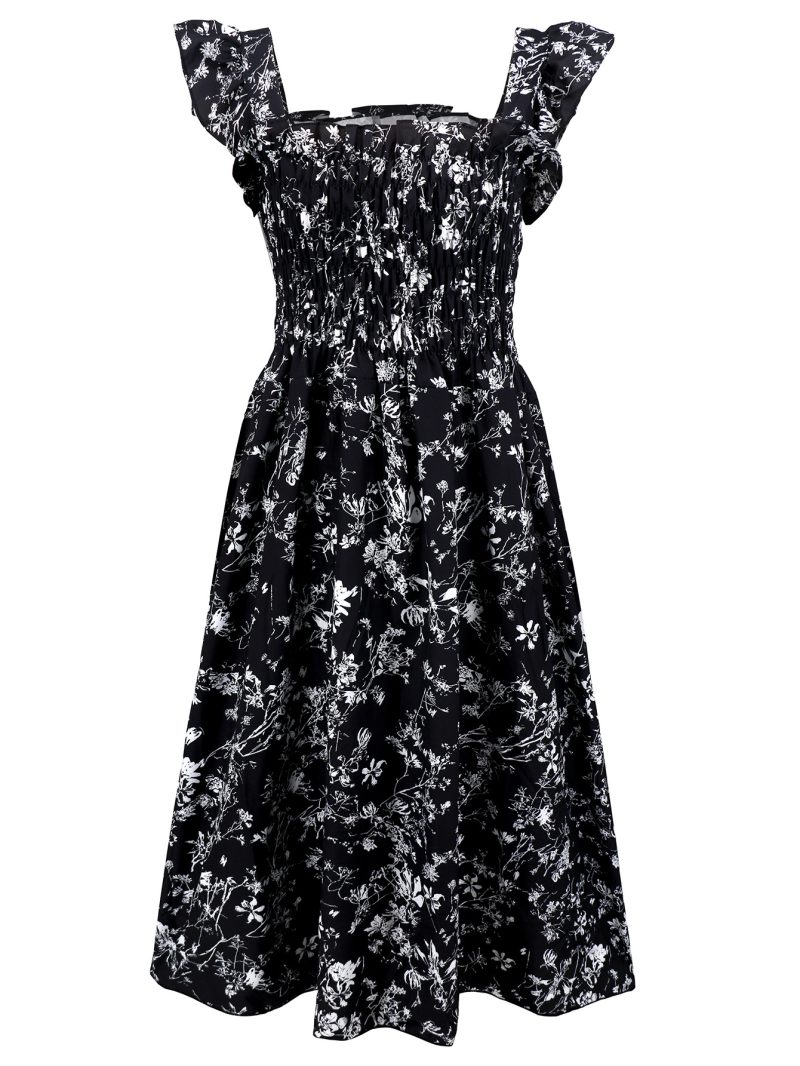 Summer Printed Square Collar A-Line Dress - Image 4
