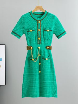 Classic Knitted Slim A-Line Summer Dress