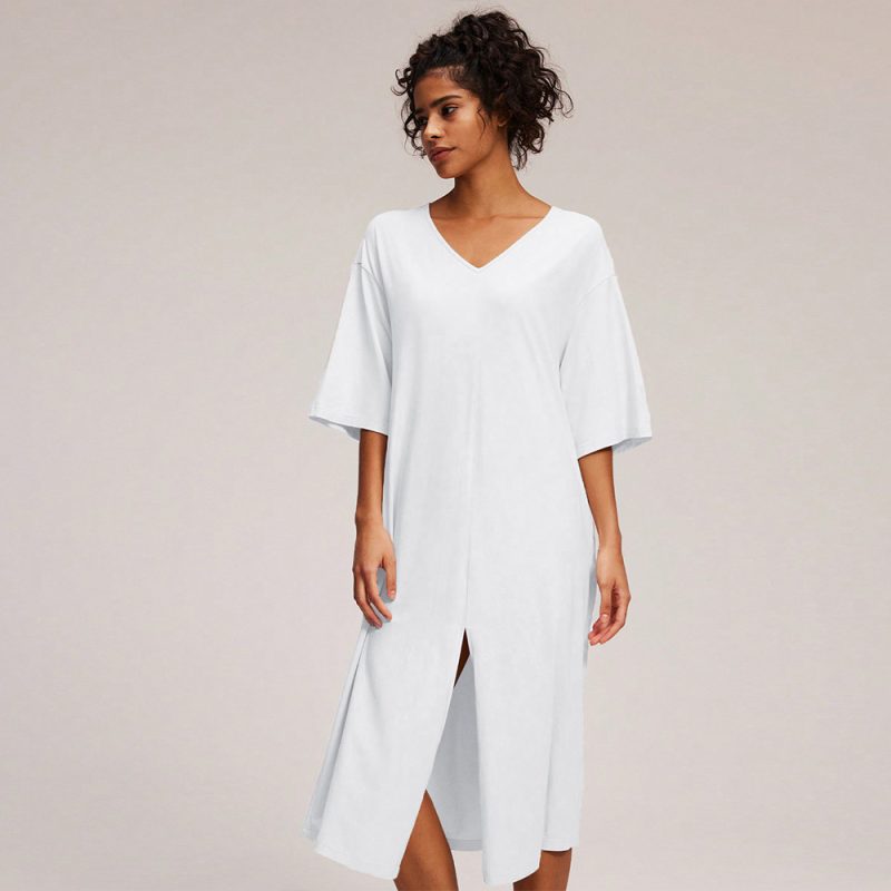 Casual V-Neck Summer Dress for Homewear - Image 3