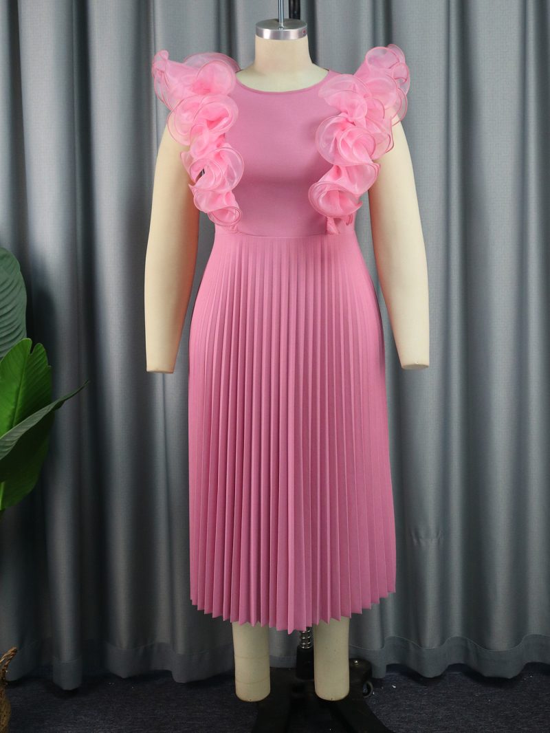 High-Waisted Mesh Dress – Autumn Sleeveless Look - Image 2
