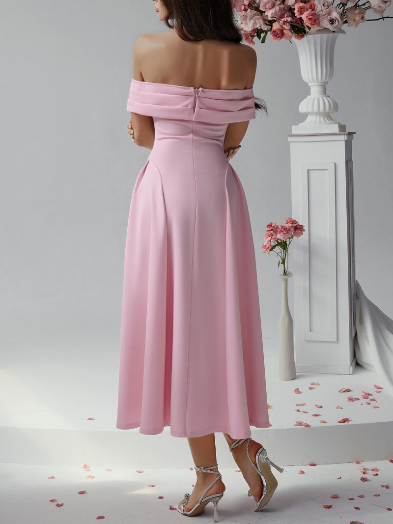 Off-Shoulder Chest Wrap Party Dress - Image 2