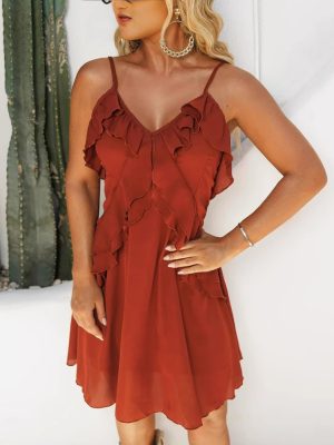Patchwork Ruffled Slit Maxi Summer Dress