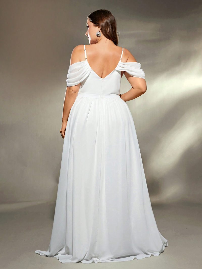 Autumn Bridesmaid Dress – White Off Shoulder - Image 2