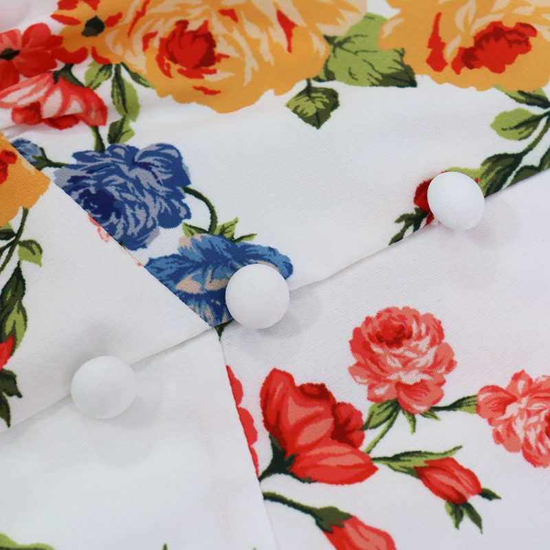 Holiday Casual Short Sleeve Printed Dress - Image 4
