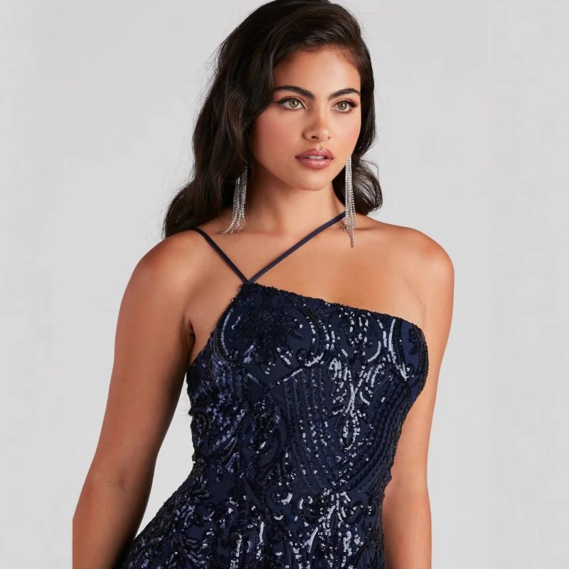 One Shoulder Sequin Summer Party Dress - Image 2