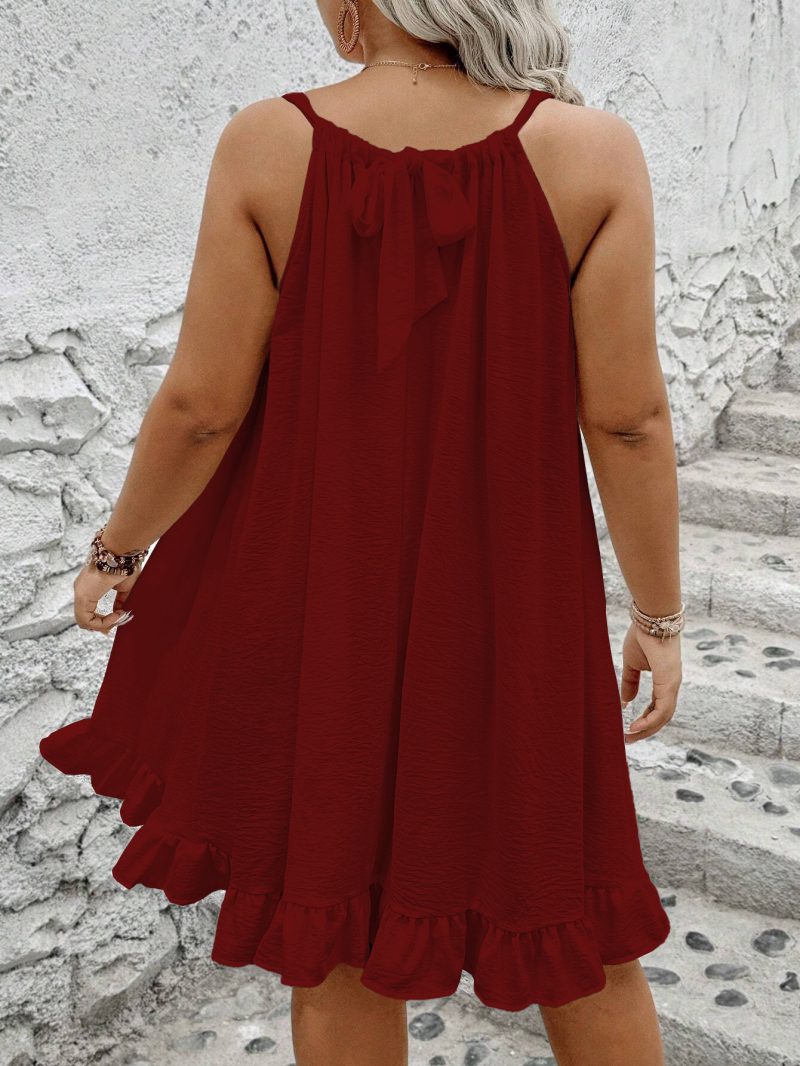 Loose Fit Solid Color Sundress Plus Size - Image 3