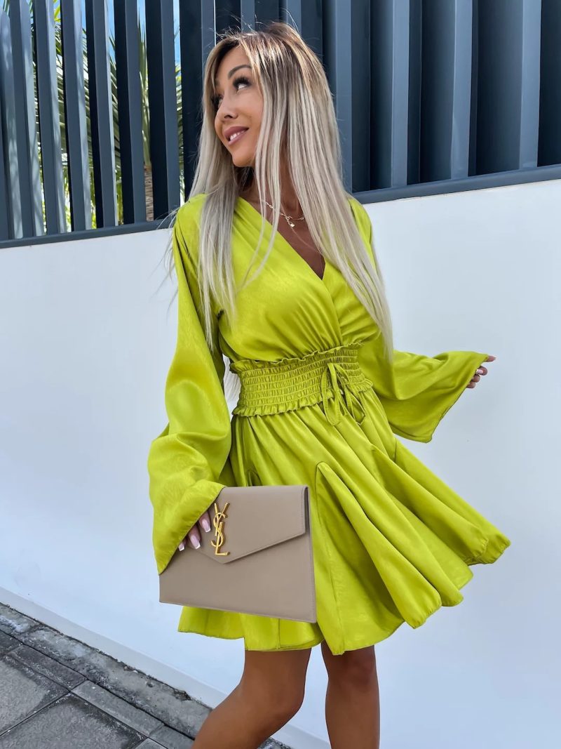 Pleated Loose Fit Casual Vacation Dress - Image 4