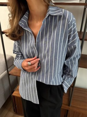 Summer Striped Long Sleeve Cardigan for Women
