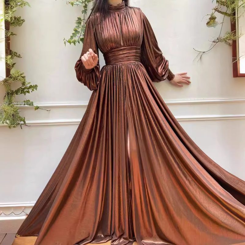 Avocado Green Halter Maxi Dress with Swing Skirt - Image 4
