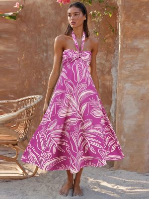 Bohemian Printed Halter Summer Maxi Dress