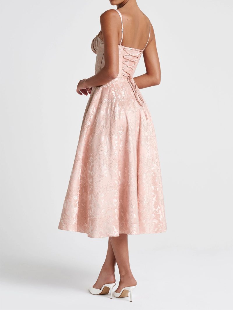 Elegant Summer Strap Evening Dress - Image 3