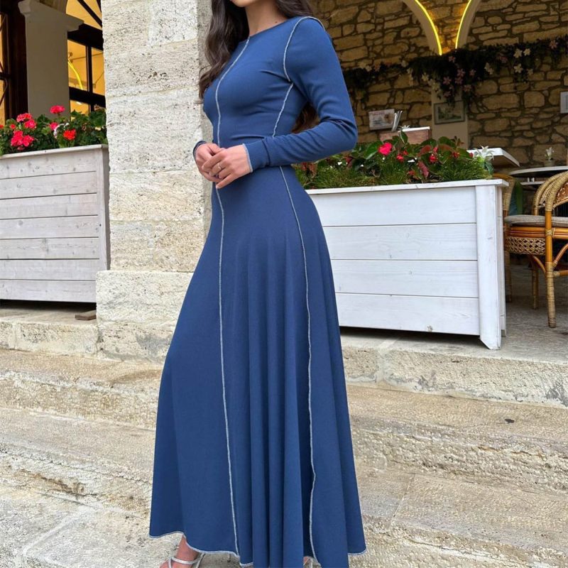 Autumn Winter A-Line Maxi Dress for Women - Image 2